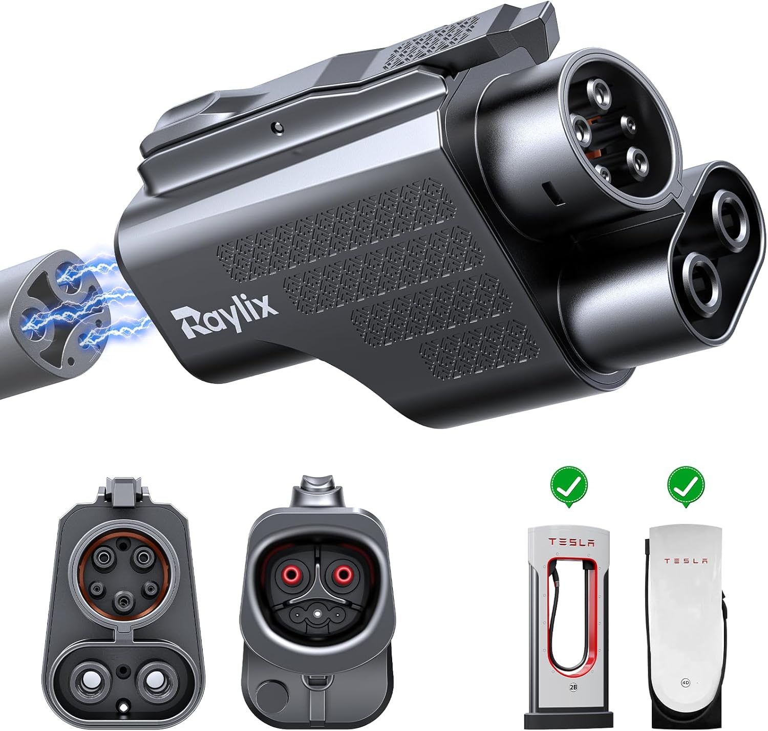Raylix Tesla Supercharger to CCS1 Charger Adapter for Fast Charging