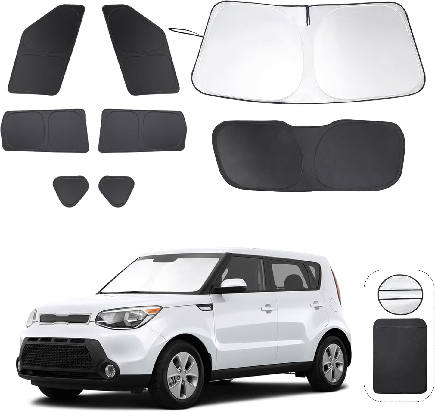 Custom Fit Window Shades for Kia Soul 2014-2019 - 8PCS Set