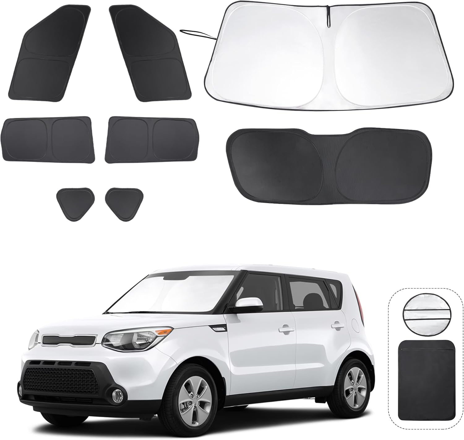 Custom Fit Window Shades for Kia Soul 2014-2019 - 8PCS Set