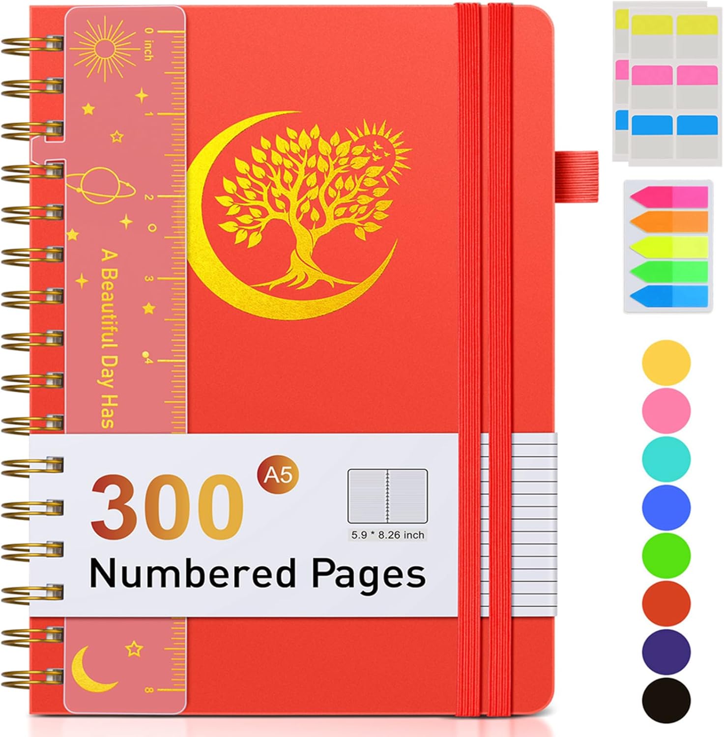 Large Spiral Bound Journal with Numbered Pages, Durable Hardcover - Perfect for School, Work, and Writing!