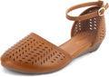 Womens Roman Ankle Strap Cage Flat Sandals - Breathable Style