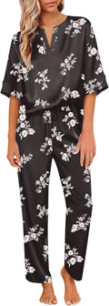 Women's Ekouaer Luxurious Pajama Set for Silken Comfort