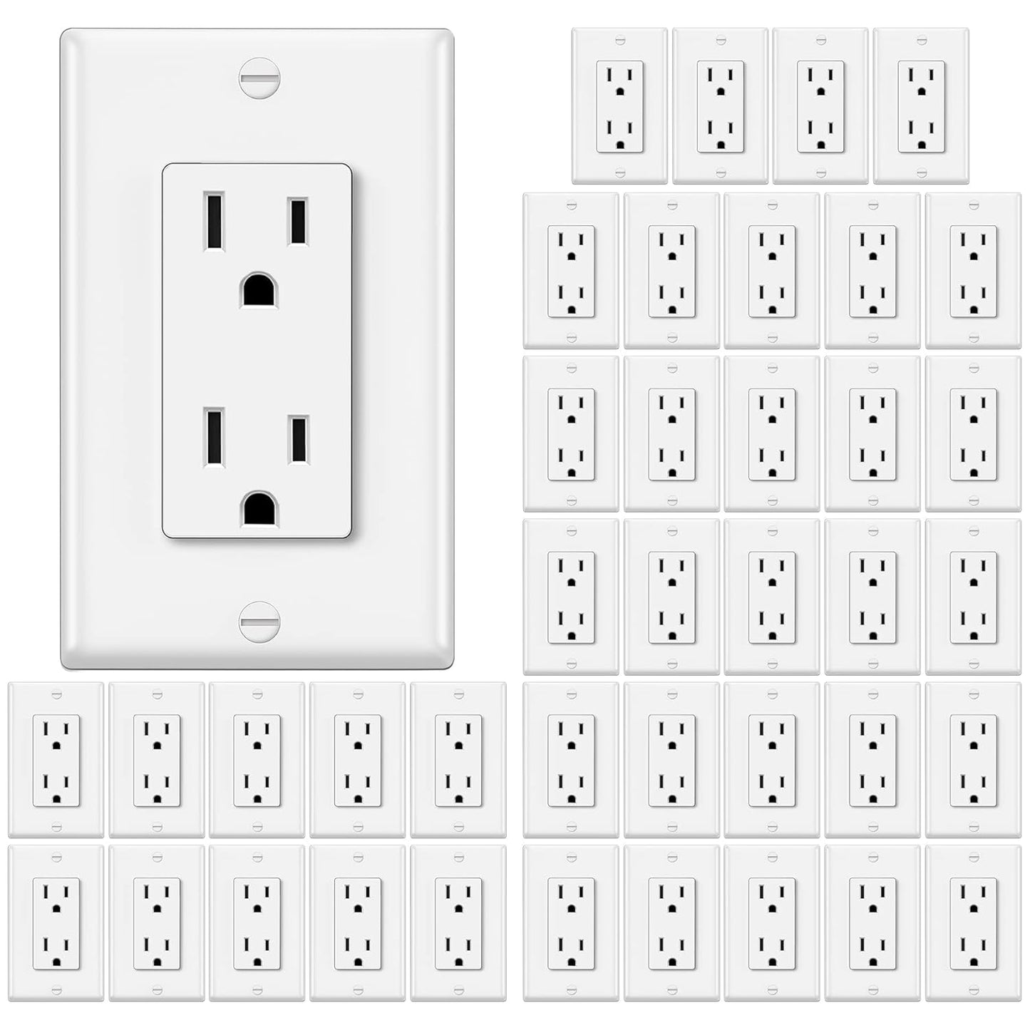 ELECTECK 40 Pack Standard Decorator Electrical Outlets for Home