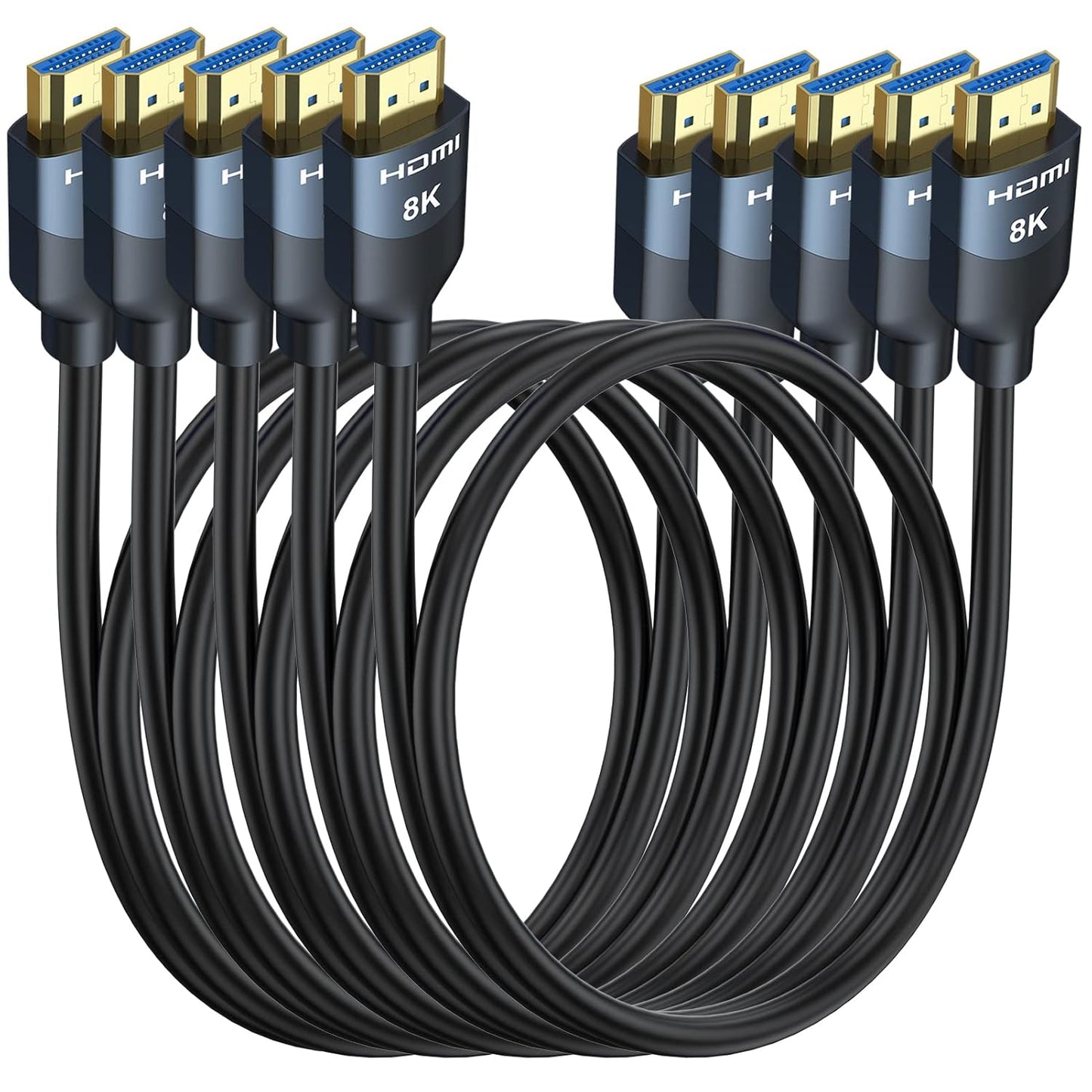 Crystal Clear 8K HDMI Gaming Cables - 5-Pack