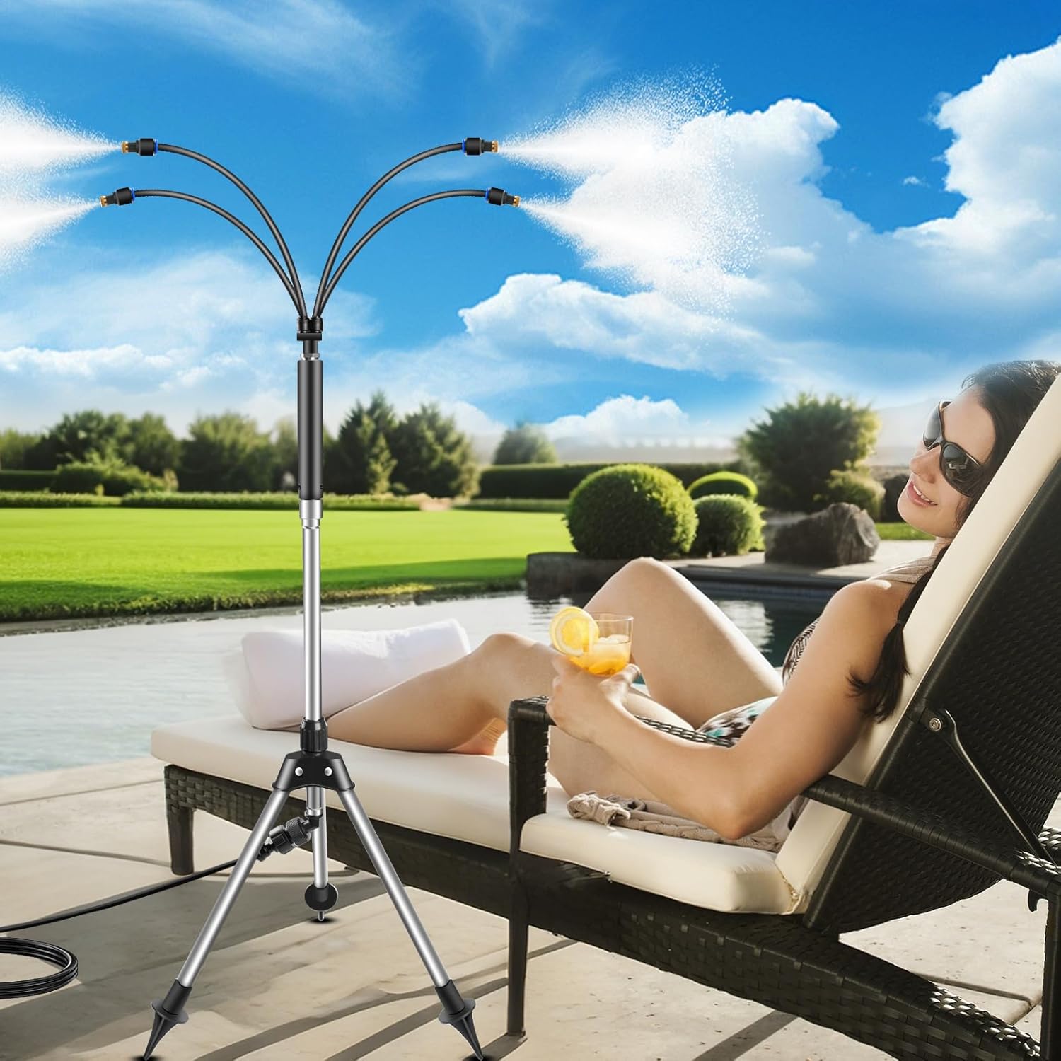 Cymuber 26.5 FT Portable Water Mister for Outdoor Cooling