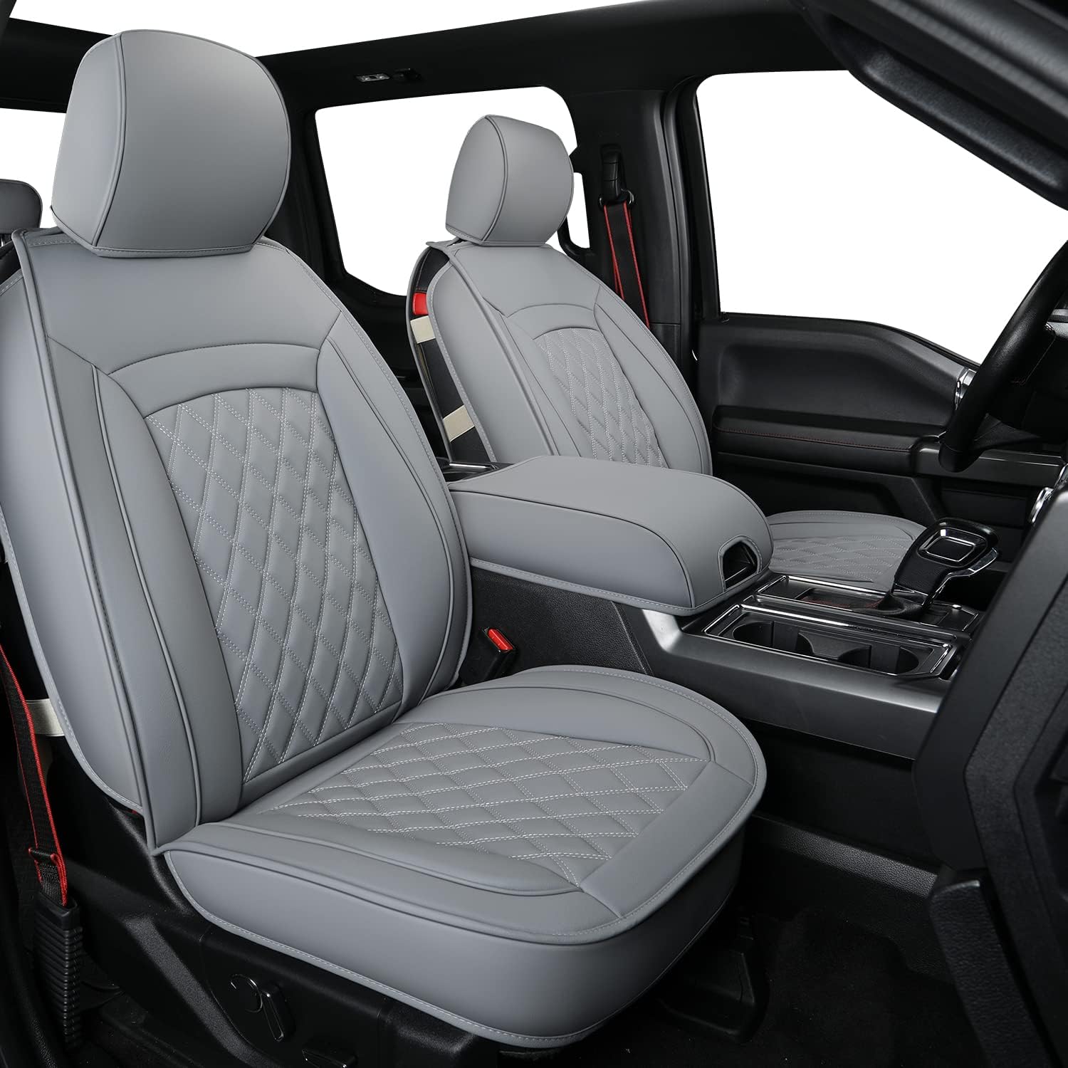 LUCKYMAN CLUB F150 Faux Leather Seat Covers for 2015-2025 F150
