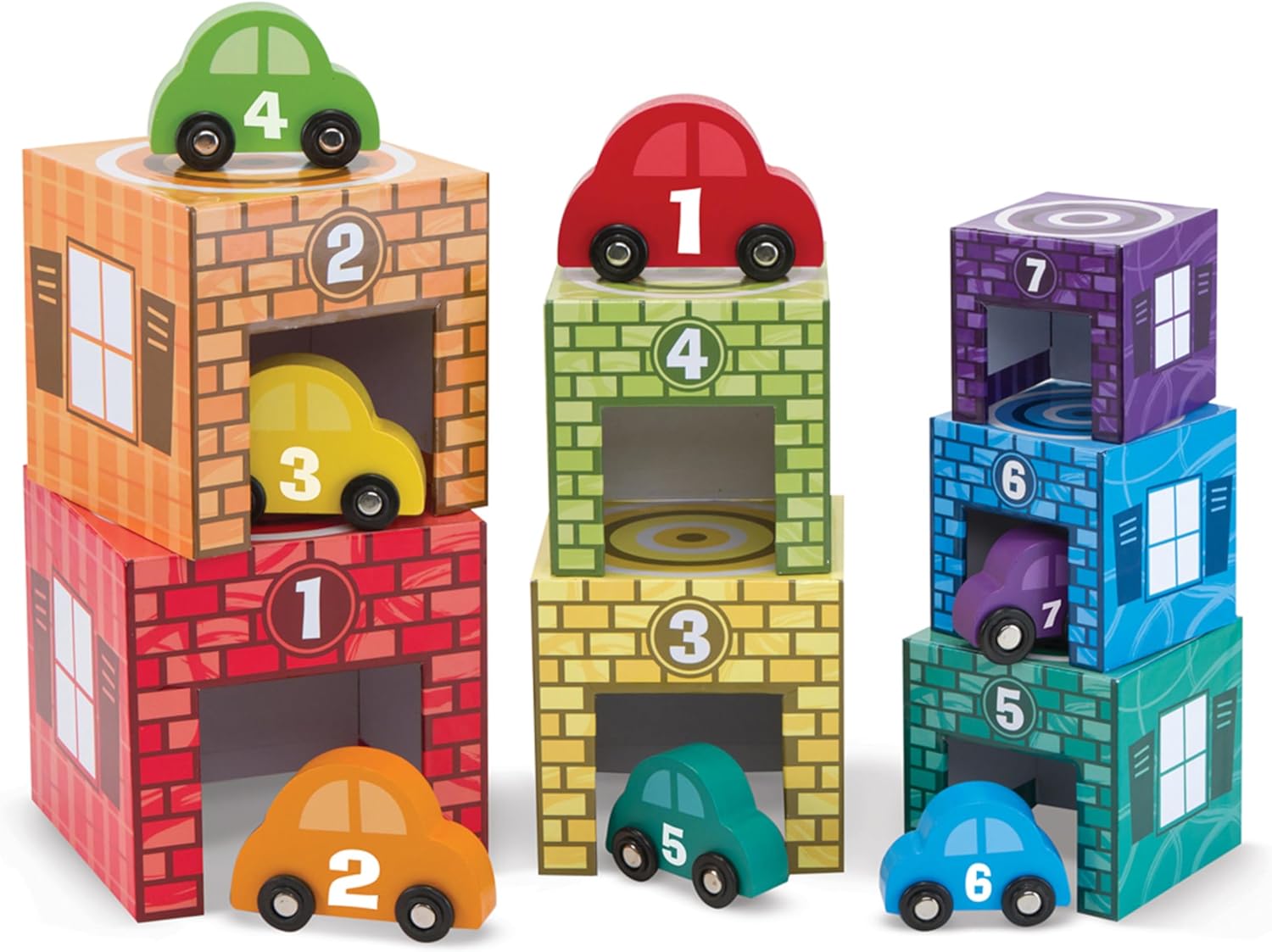 Melissa & Doug Nesting and Sorting Garages with Stackable Cars