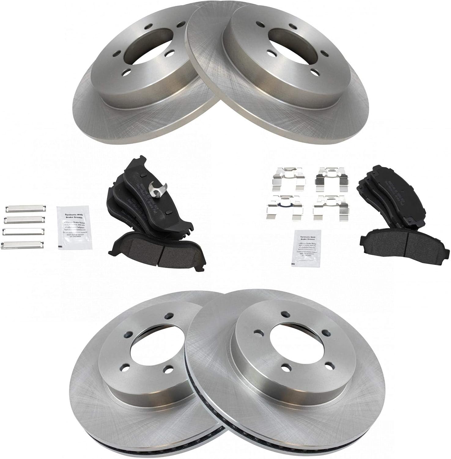 TRQ Front and Rear Brake Pad & Rotor Kit for Ford Explorer