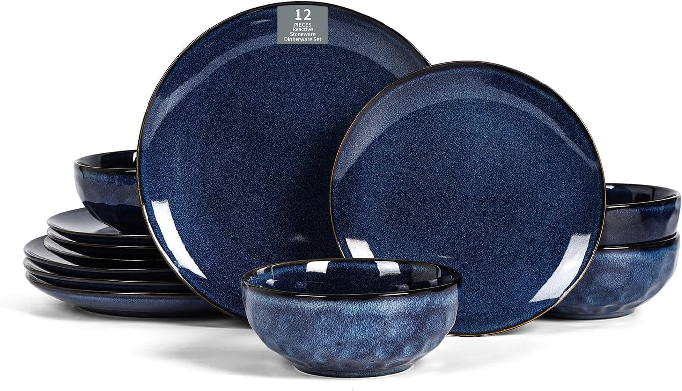 Vicrays 12-Piece Ceramic Dinnerware Set for Stylish Dining