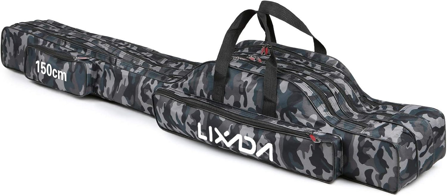 Lixada Fishing Rod Case - Portable 3 Layers Oxford Bag for Tackle