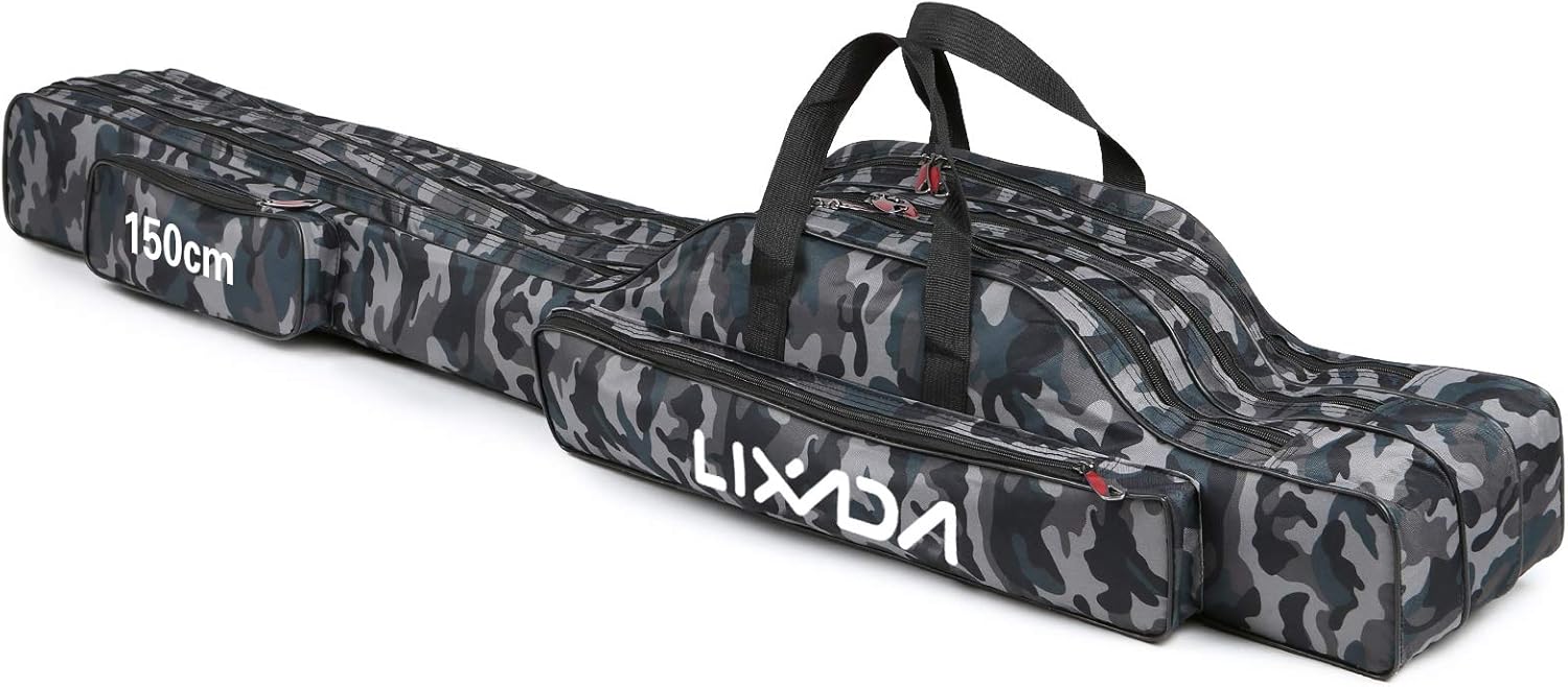 Lixada Fishing Rod Case - Portable 3 Layers Oxford Bag for Tackle