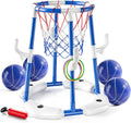 Pool Basketball Hoop Toys 2-in-1 Floating Basketball Set - Stable Base