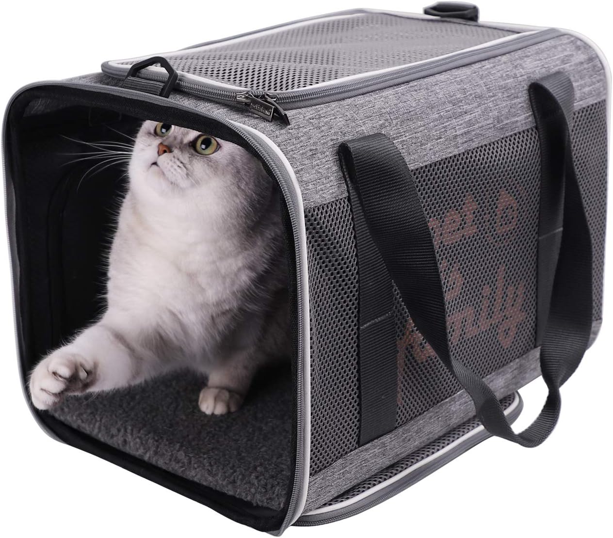 Soft Large Cat Carrier with Privacy Zipped Flaps for Cats