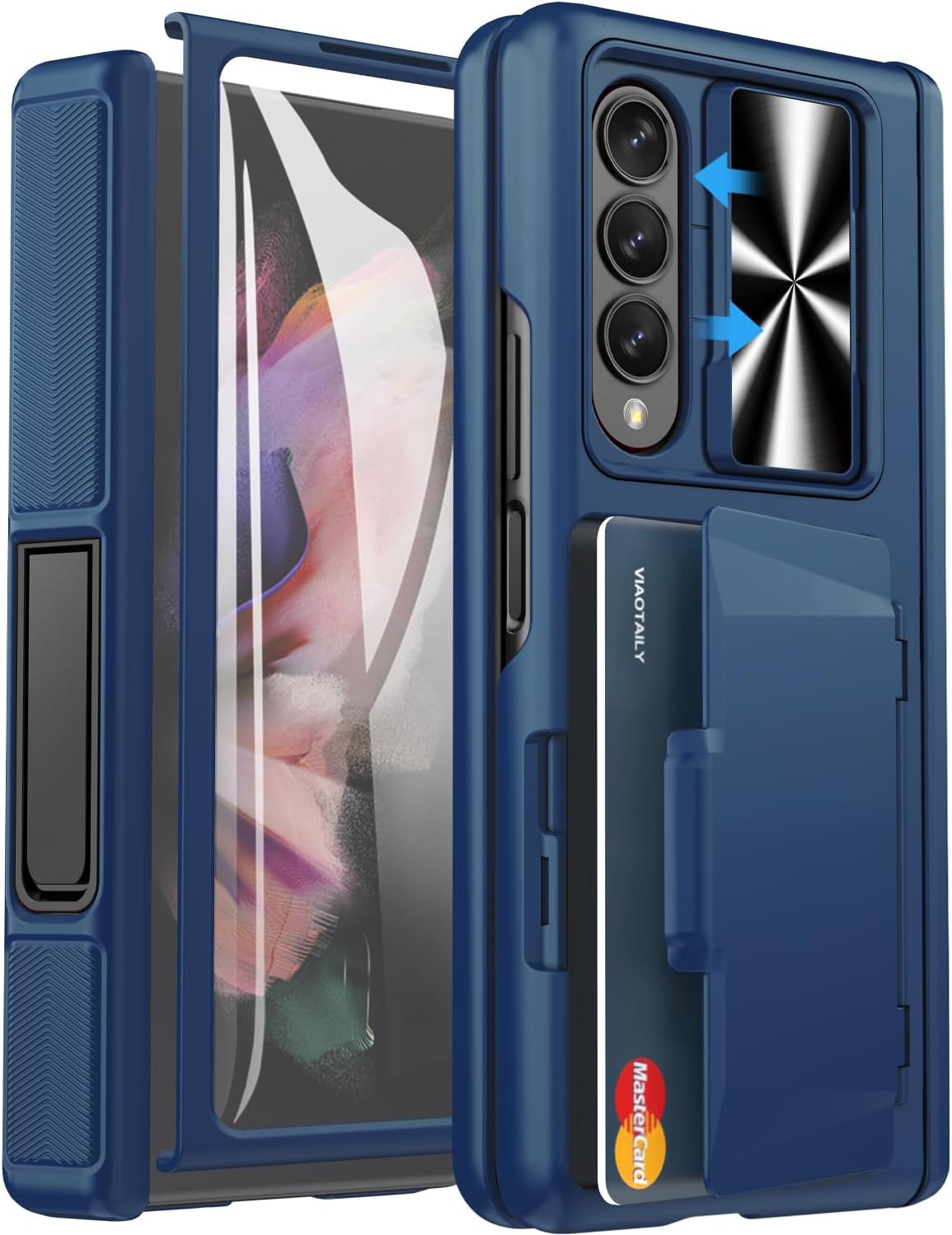 Durable Wallet Case for Galaxy Z Fold 3 with Kickstand & Protection