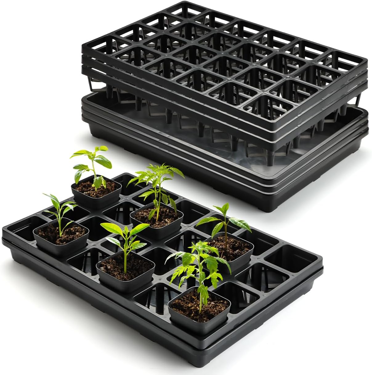 24 Cell Nursery Pots Trays for Easy Seedling Growth and Care