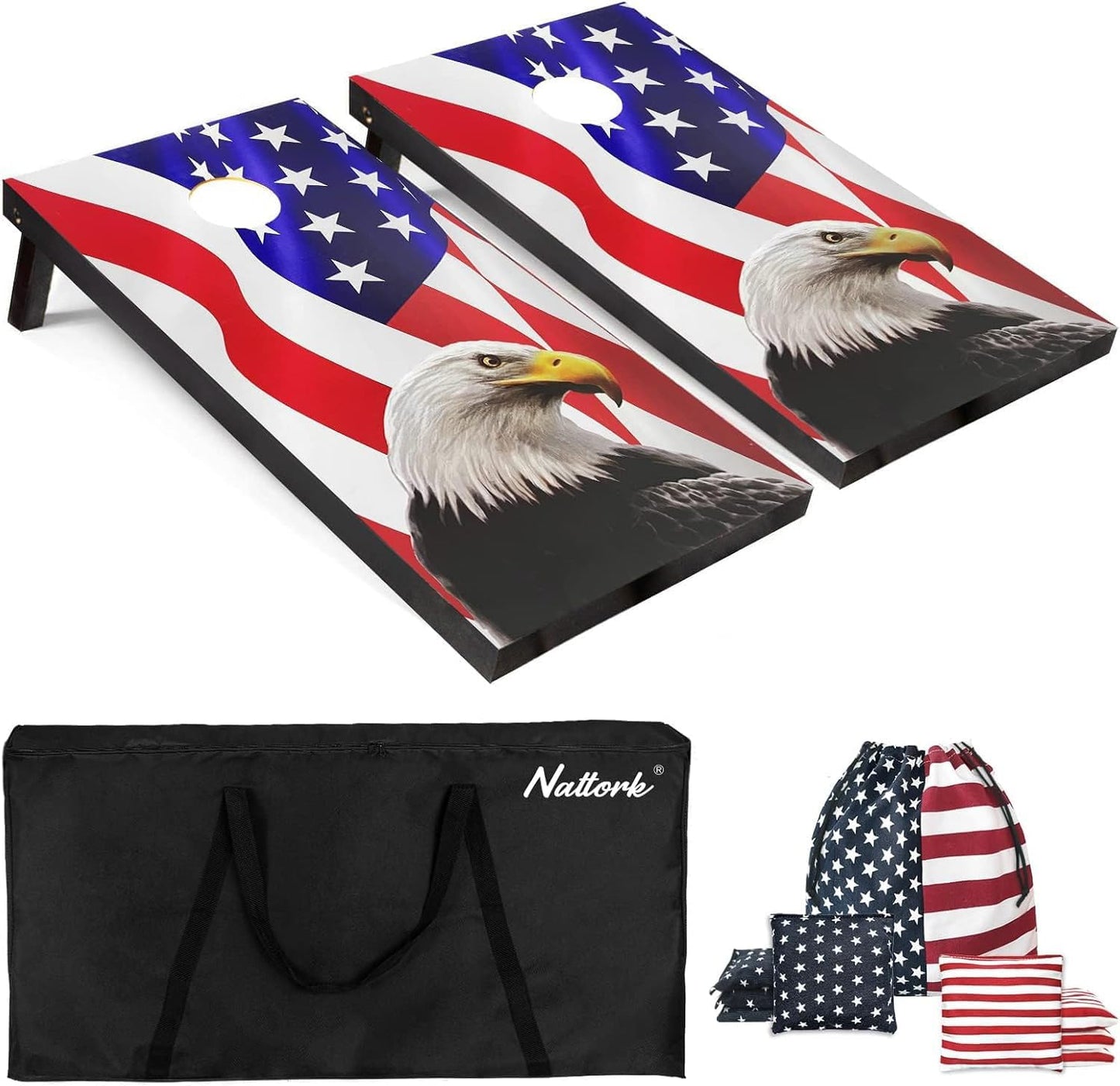 Cornhole Board Set with Carrying Bags for Outdoor Fun