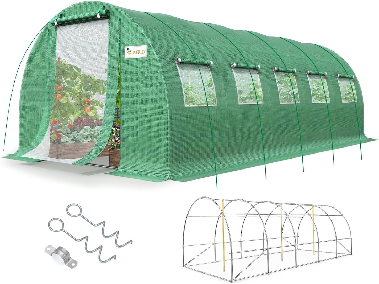 KING BIRD Premium Greenhouse for Outdoors - Large Walk-in Design