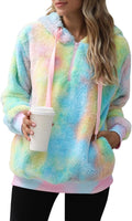 Nirovien Womens Sherpa Pullover Fuzzy Hoodie - Warm Oversized Cozy