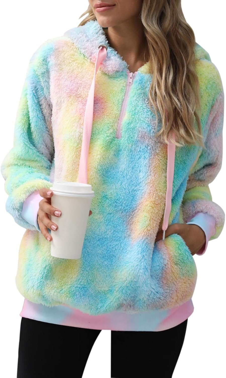 Nirovien Womens Sherpa Pullover Oversized Fuzzy Hoodie Coats