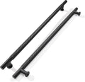 12 in Cabinet Pulls Matte Black - Solid Knurled 1 Pack