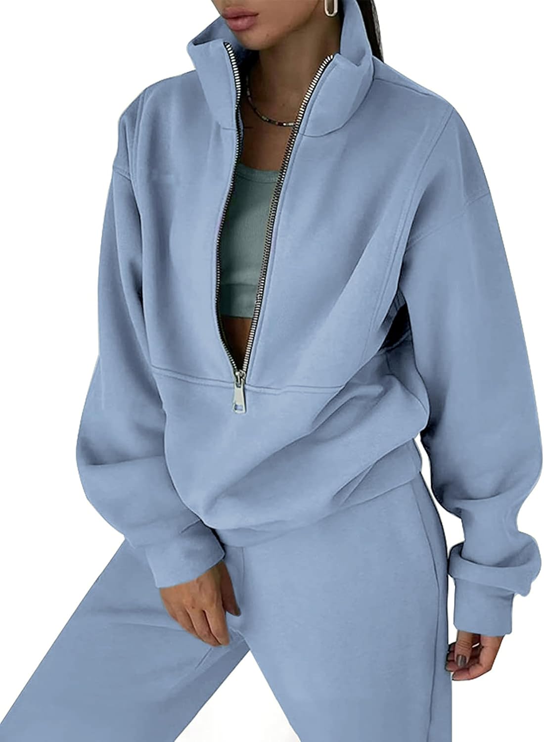Himosyber Women Sweatsuits Half Zip Fleece Joggers Set Review