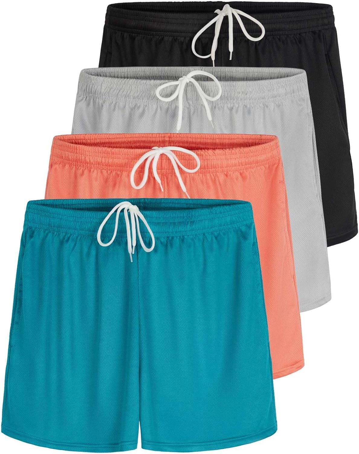 Real Essentials Womens Active Athletic Performance Mesh Shorts
