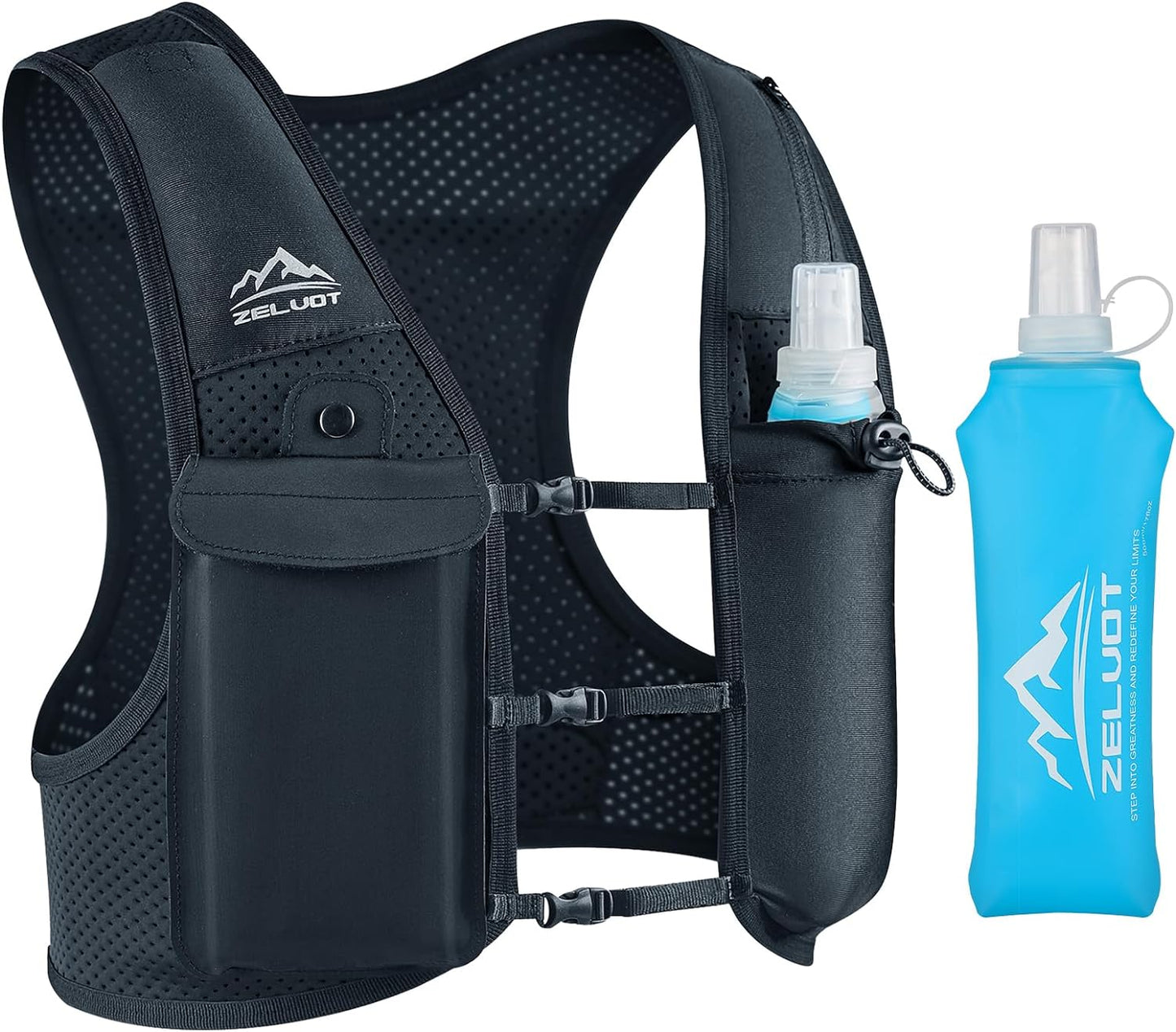 Zelvot Hydration Running Vest - USA Patent, Adjustable Straps, Reflective Design