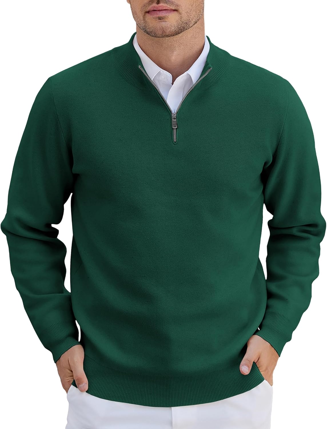 COOFANDY Mens Quarter Zip Pullover for Casual and Formal Wear
