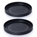 Phoenix Vine 12 Inch Plant Saucer Set of 2 - Heavy, Matte Black