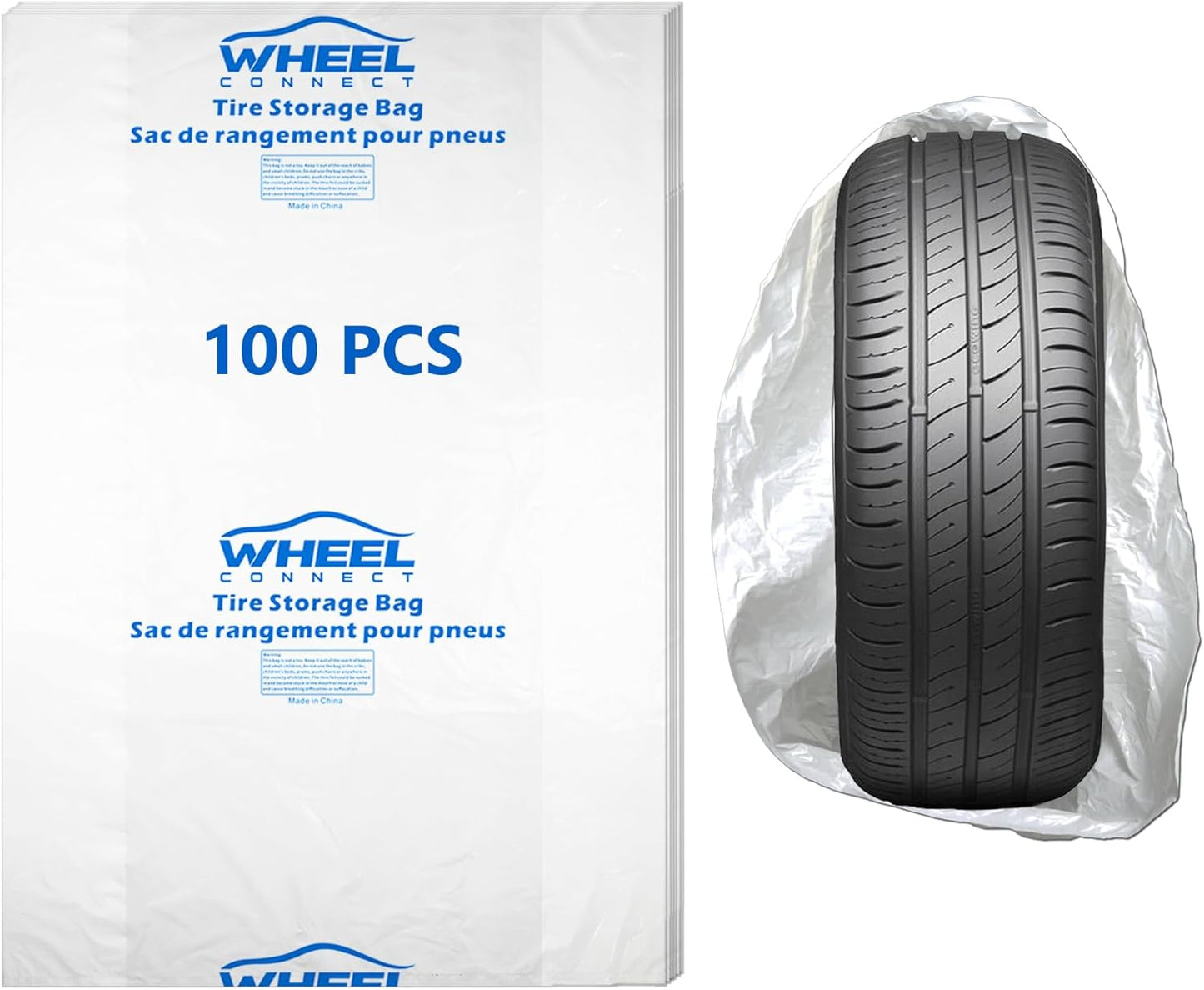 WHEEL CONNECT Tire Storage Bags - Extra-Large 44X48H, Pack of 100
