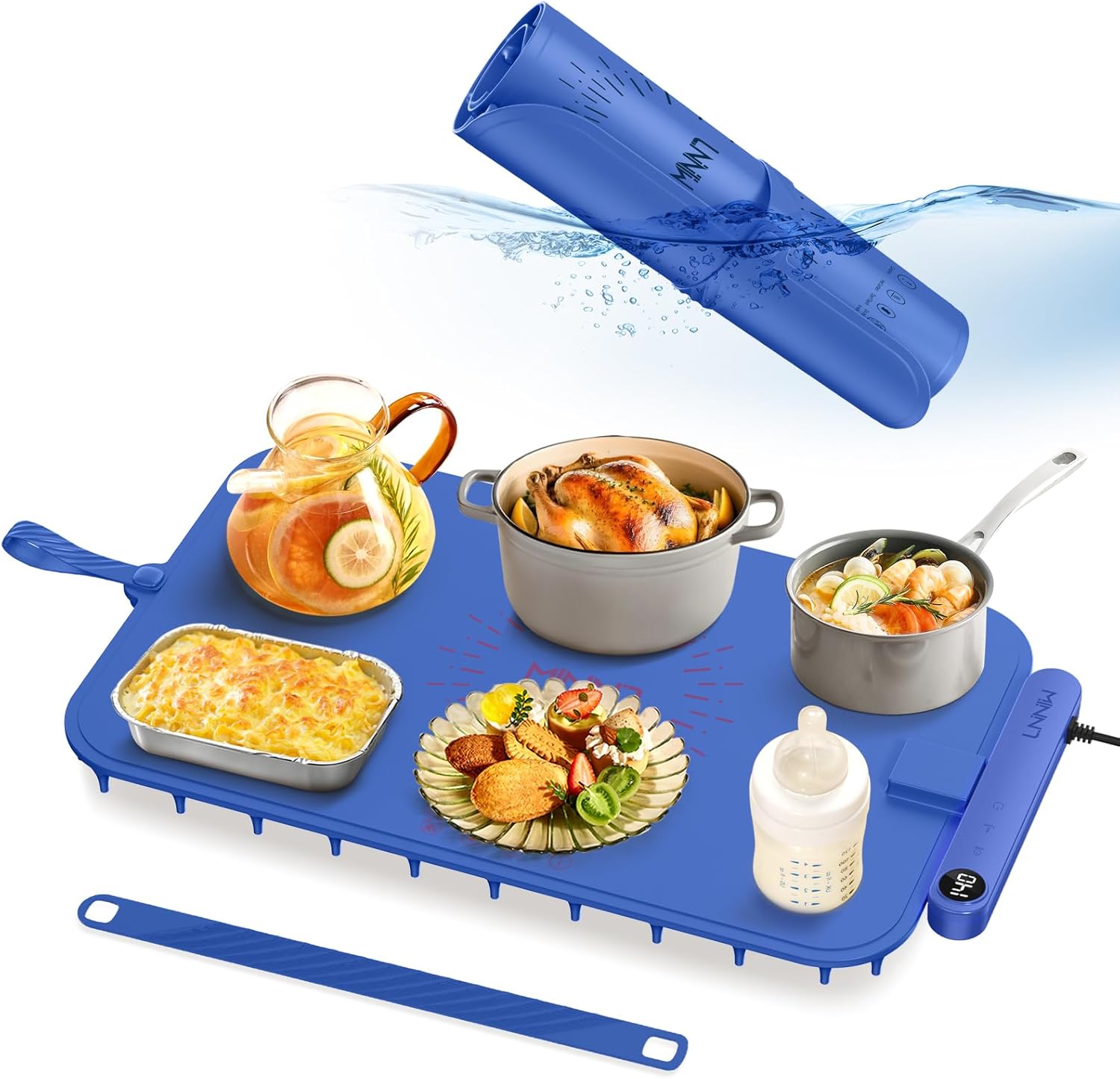 Waterproof Food Warming Mat with Color-Changing Heating Tray