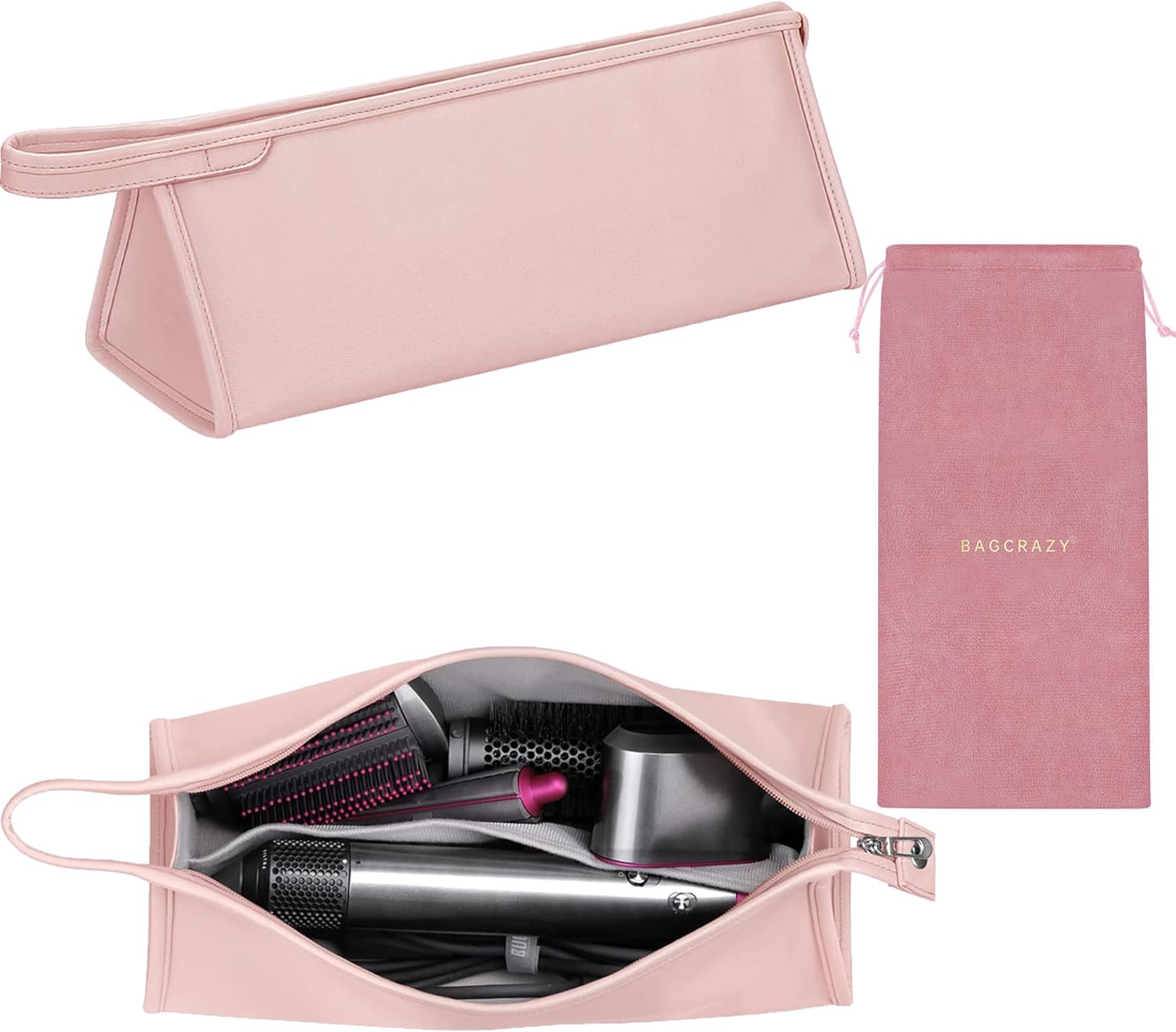 Pink Waterproof Dyson Airwrap Travel Case by BAGCRAZY