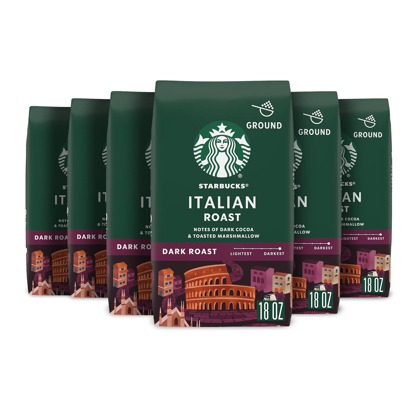 Starbucks Ground Coffee Dark Roast Italian Roast 100% Arabica