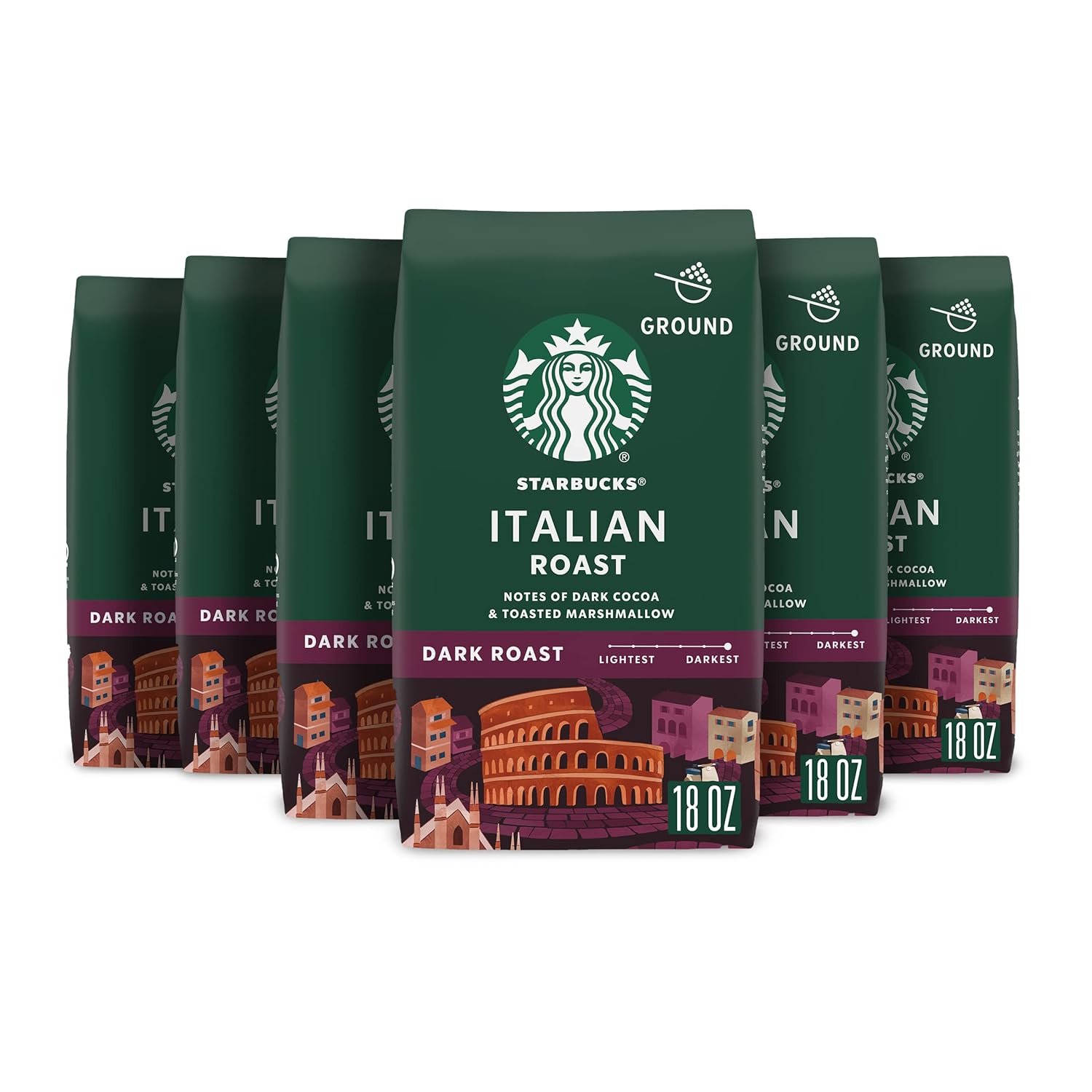 Starbucks Ground Coffee Dark Roast Italian Roast 100% Arabica