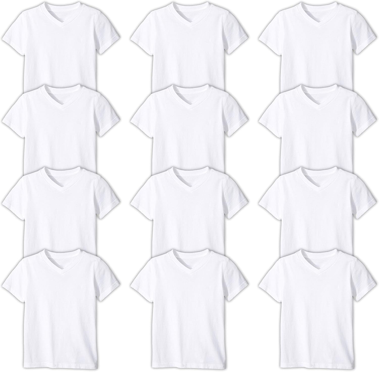 Boys' 12 Pack V Neck T Shirts Cotton Undershirts for Kids