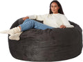 Large Bean Bag Chair 5 ft Grey Memory Foam - Spacious Comfort