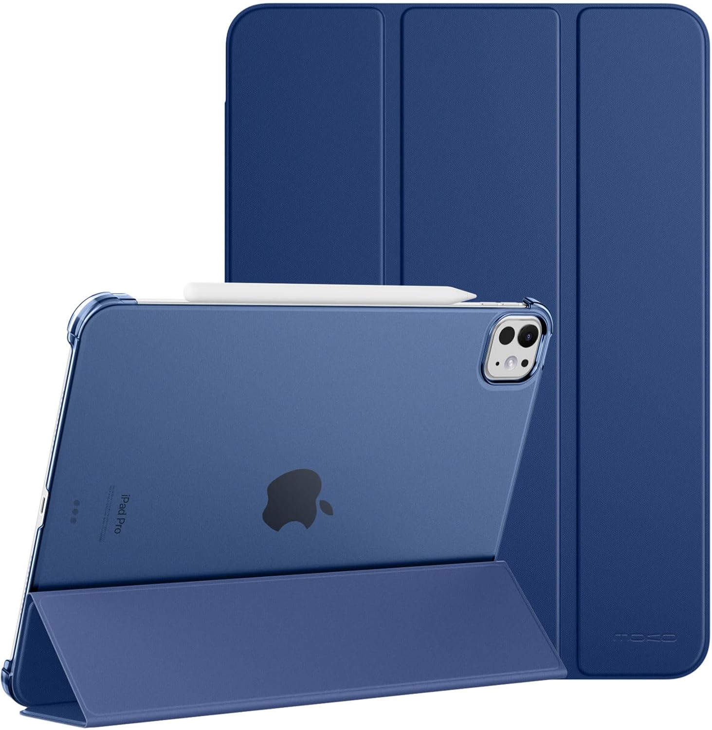 Ultra Slim Navy Blue MoKo Stand Case for iPad Pro 11 2024 Gen 5