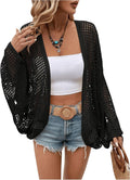 Verdusa Women's Open Front Oversized Cardigan - Lightweight Sheer Knit