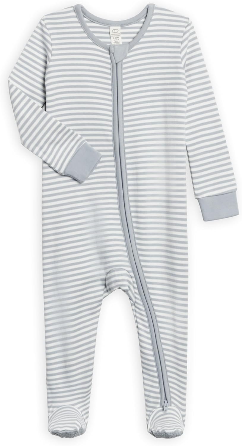 Organic Cotton Baby Zip-Up Footed Sleeper for Newborns