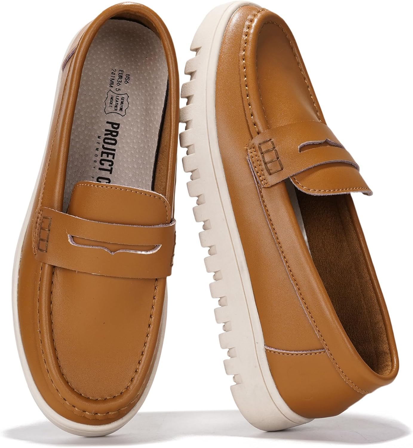 Project Cloud Genuine Leather Loafers for Women with Comfort