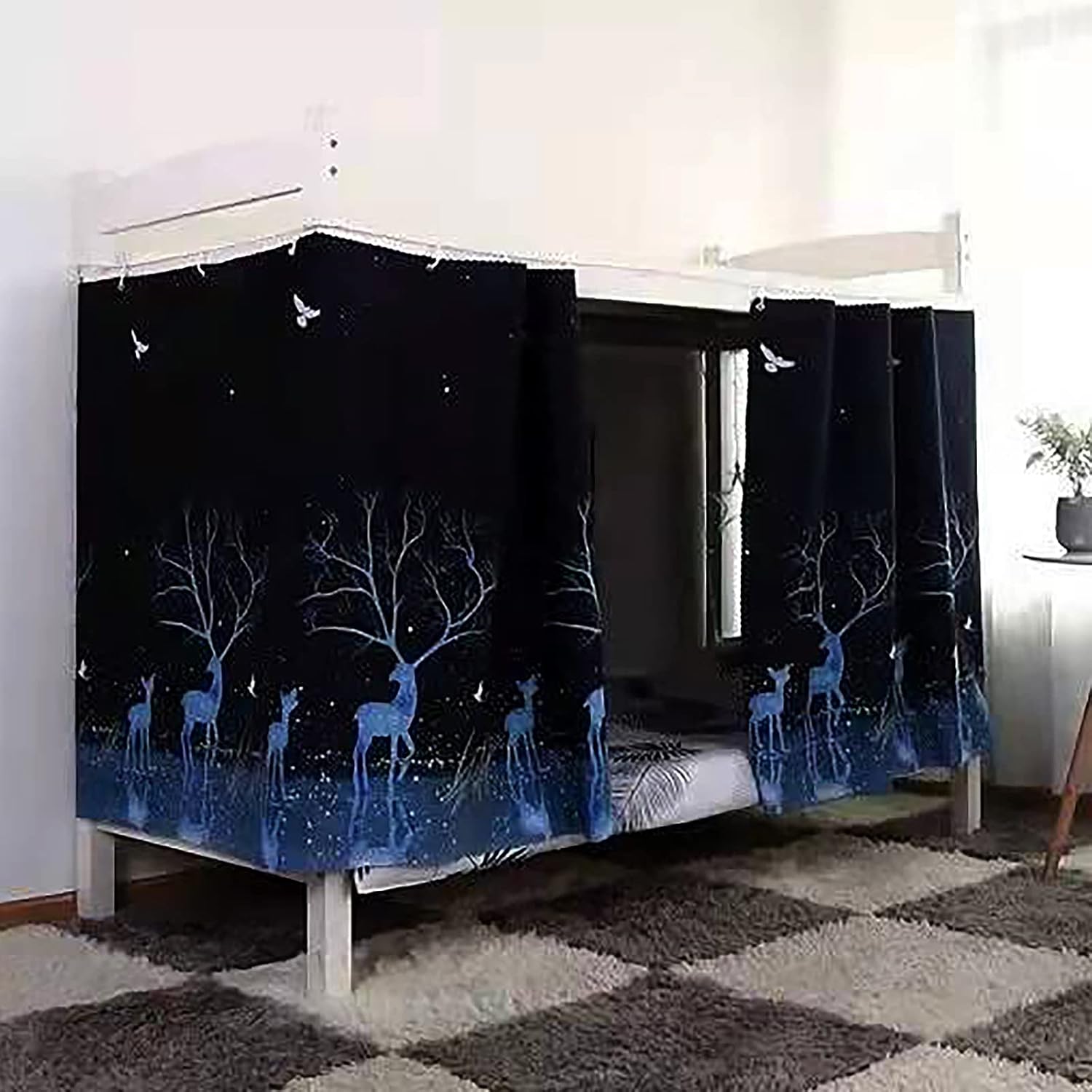 Beisto Dorm Bunk Bed Curtain - Privacy & Blackout Canopy