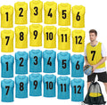 Soccer Pinnies Youth with Numbers - Team Practice Vests for Kids