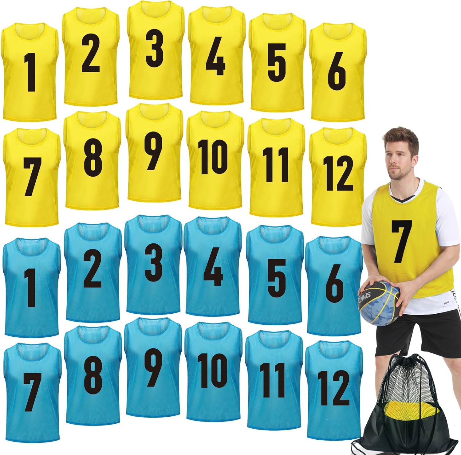 Soccer Pinnies Youth Practice Vests for Team Sports Training