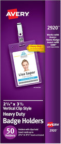 Avery Heavy Duty Badge Holders 3.5 x 2.25 in - Durable Vertical ID