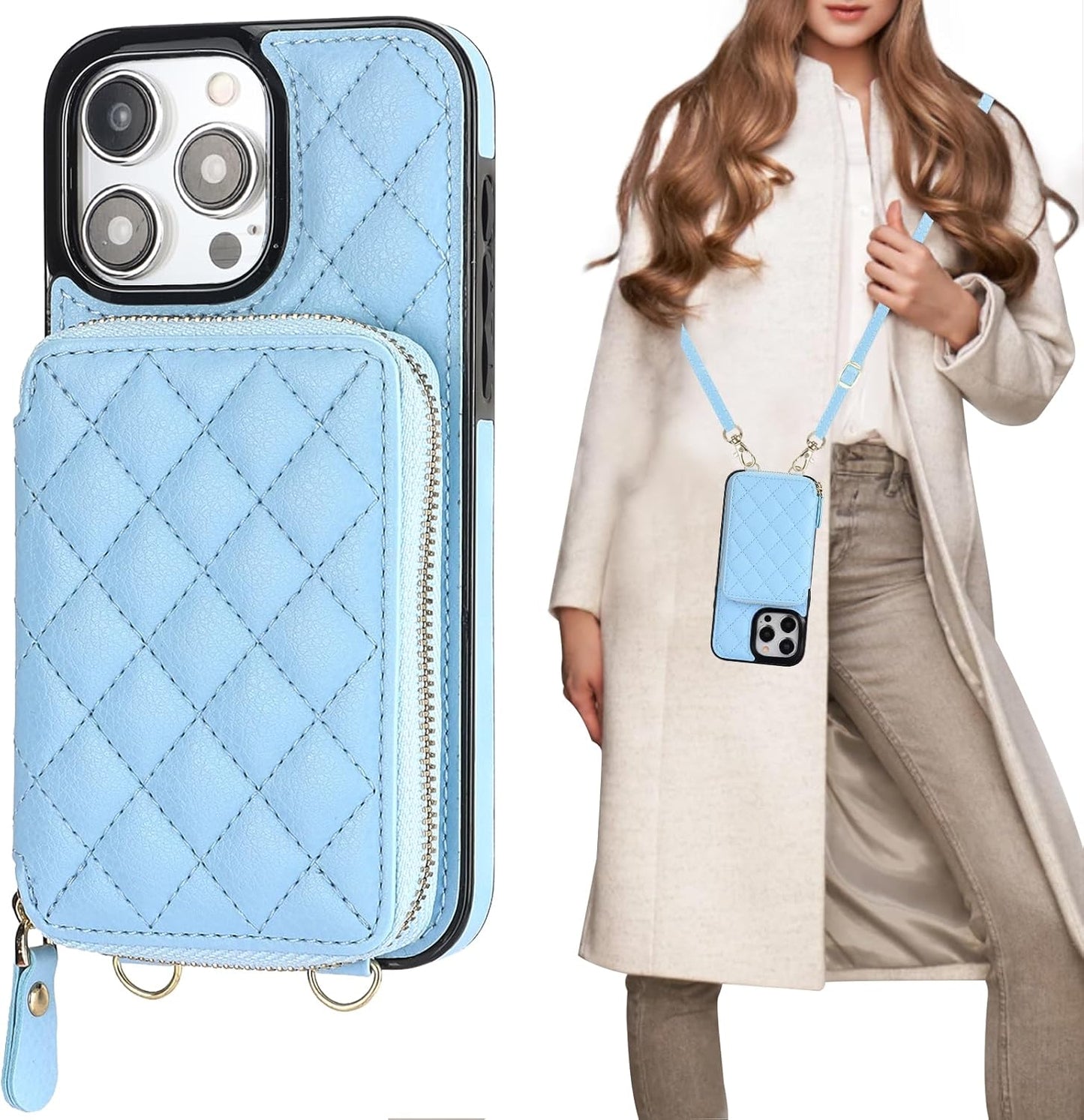 Bocasal Crossbody Wallet Case for iPhone 15 Pro Max - Stylish & Secure