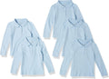Girls Long-Sleeve Interlock Polo Shirts Multipacks - Soft Cotton Blend
