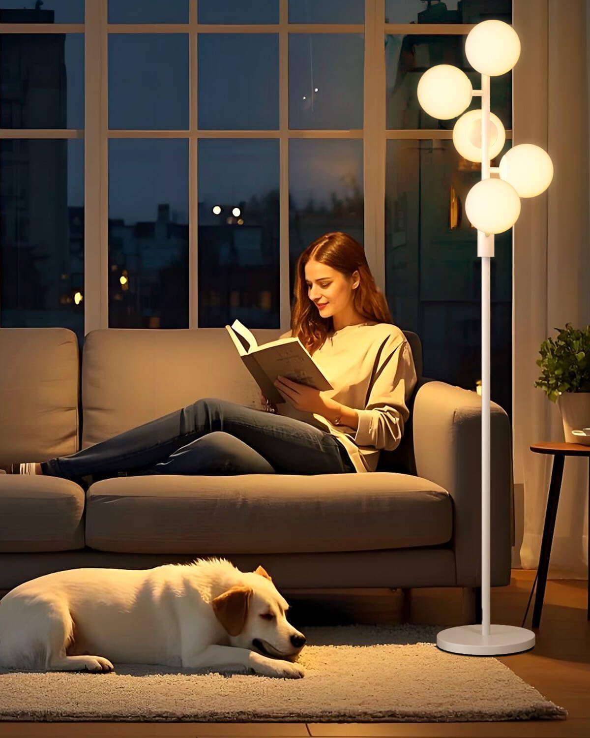 Lightdot Dimmable Globe Floor Lamp for Modern Living Spaces