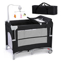 Pack and Play with Changing Table 5-in-1 Portable Baby Bedside