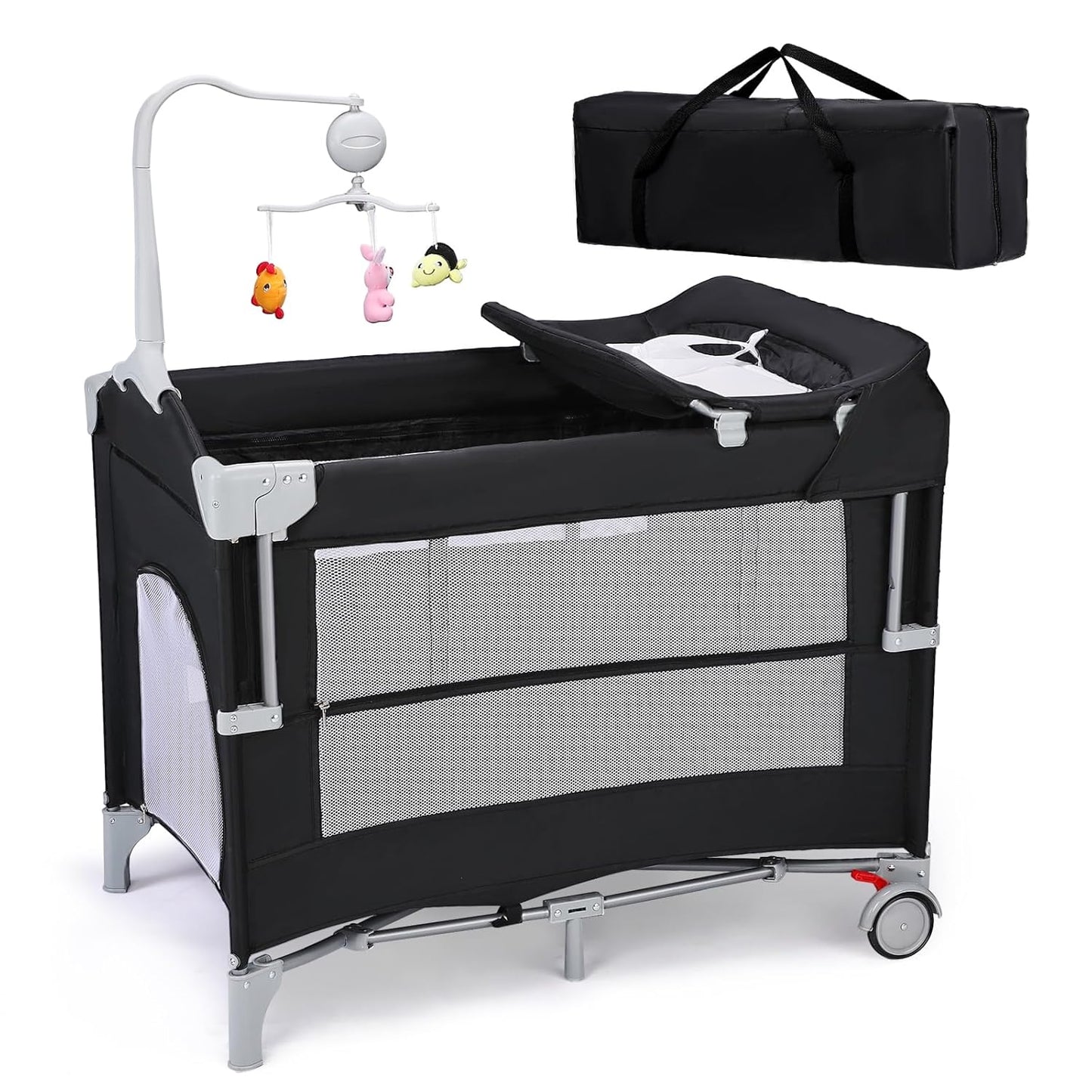 5-in-1 Portable Baby Bedside Bassinet with Changing Table