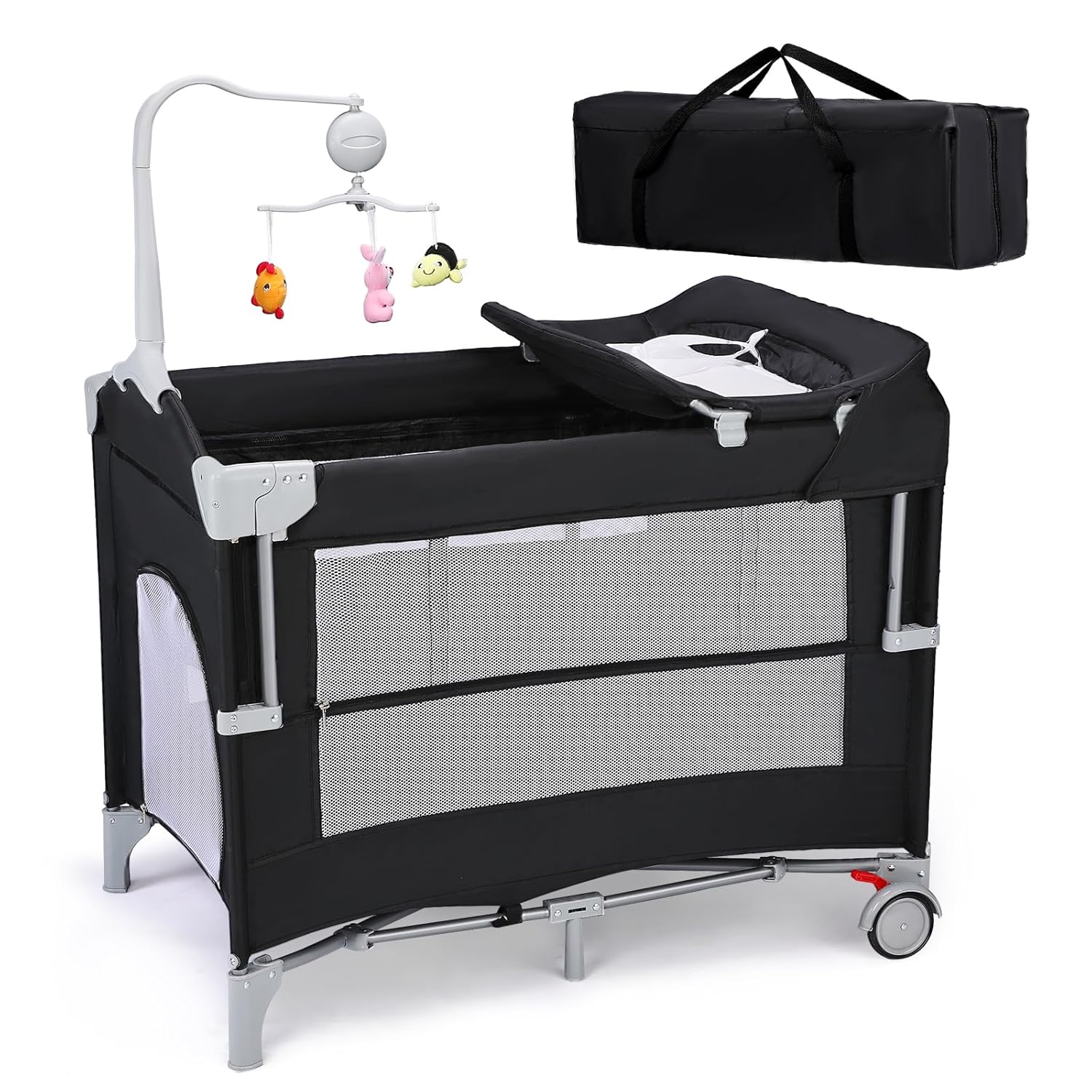 5-in-1 Portable Baby Bedside Bassinet with Changing Table